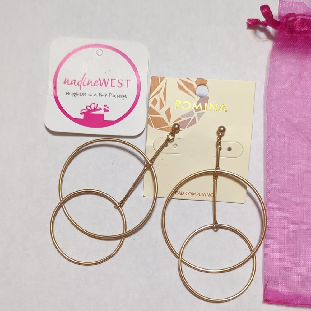 Pomina Gold Hoop Earrings, Nadine West